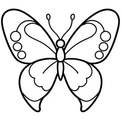 Butterfly and Hearts A Line Art Harmony