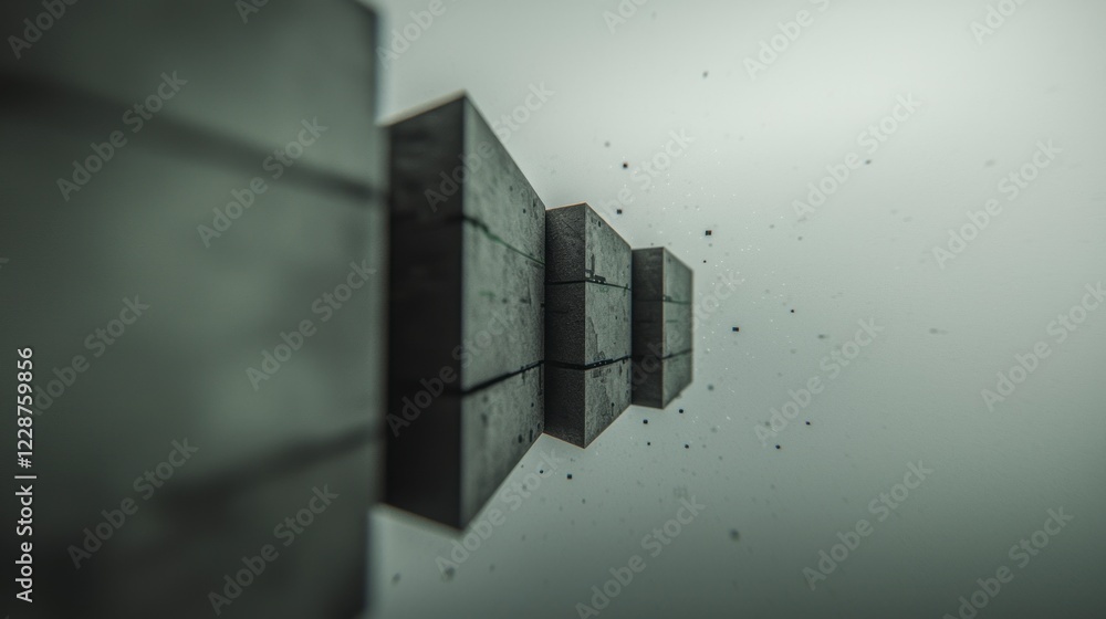 Poster abstract 3d blocks technology data growth progress