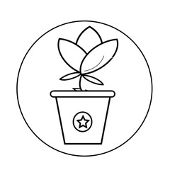 flower pot silhouette icon design template