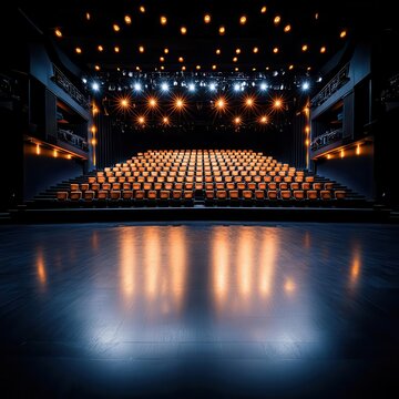 A stunning theater stage ready for an exciting performance.