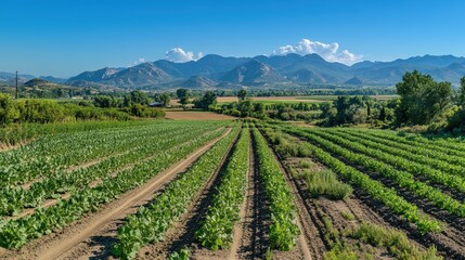 Sustainable farming using solar power to irrigate crops, representing the fusion of renewable energy and environmental conservation.