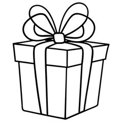 Chic line art of a present with ribbon details