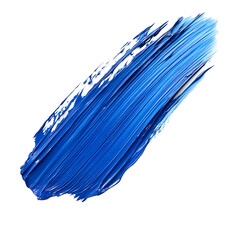 Blue stroke of paint brush isolated on white background transparent background