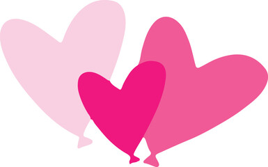 Romantic Pink Heart Trio – Love & Valentine’s Day Illustration