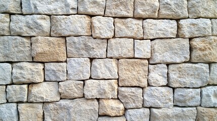 Fototapeta premium Background of stone wall made with blocks New design of a modern wall as a background or texture An example of masonry as an exterior wall cladding