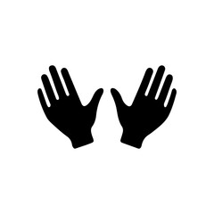 Two hands silhouette vector illustration design on white background.