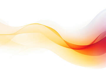 Isolated smooth wave with an abstract yellow and red gradient on a white background. 