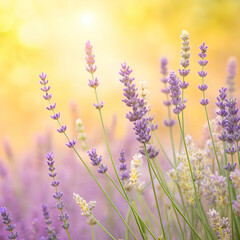 Obraz premium Stunning Lavender Field in Summer Sunlight