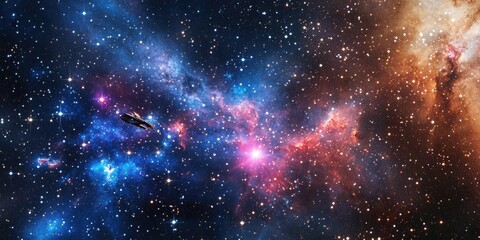 Naklejka premium Space Shuttle in Galaxy