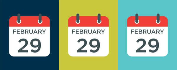 Obraz premium calendar - February 29 icon illustration isolated vector sign symbol