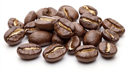 Obraz premium Roasted coffee beans isolated on white background