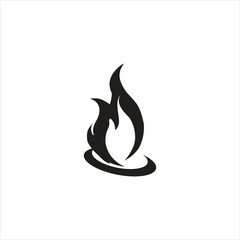 Fire Flame Black Icon design vector