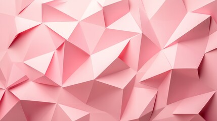 Fototapeta premium Abstract geometric paper shape pastel pink color paper background