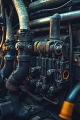 Close-up of multiple pipes stacked together