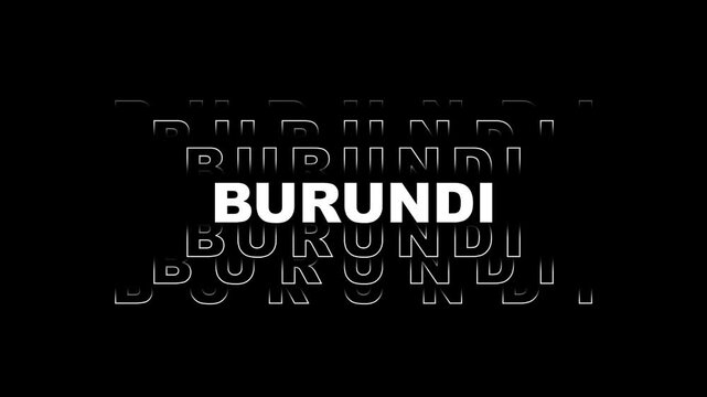 Burundi country name on word motion  background.