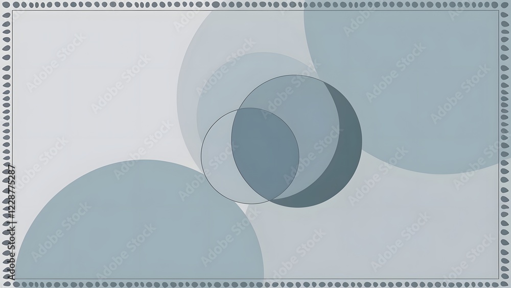 Poster light gray background with circle layers abstract minimalist pattern