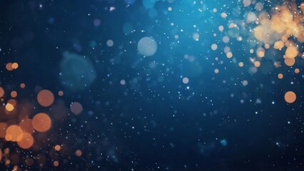 Fototapeta premium Dreamy Dark Blue Abstract Background with Scattered Dots in Various Colors Creating Bokeh Effect for Adobe Stock.