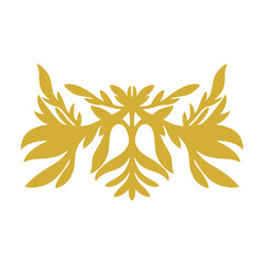 Elegant Golden Floral Ornament - Vintage Baroque Design