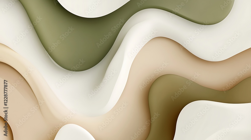 Poster abstract wave pattern in earthy tones