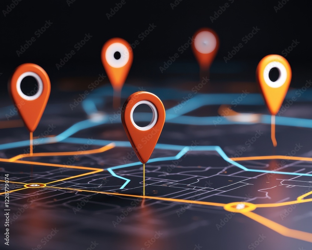 Poster an interactive map with supply chain logistics.