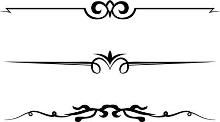 Calligraphic ornamental element collection art dividers border