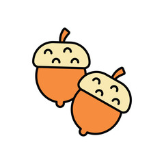 Acorn icon isolated on a white background. Vector illustration.