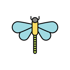 Dragonfly  icon isolated on a white background. Vector illustration.