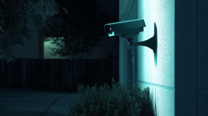 A demonstration of night-vision CCTV technology, showcasing its clarity in a simulated low-light environment,