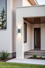 Modern House Exterior: Contemporary Home Design with Minimalist Architecture and Landscaping