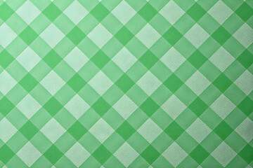 green checkered fabric closeup, tablecloth texture