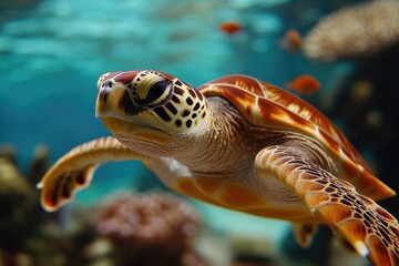 Majestic Sea Turtle Underwater
