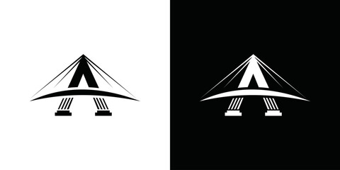 simple high bridge logo vector