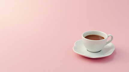 Coffee cup placed on a heart-shaped saucer.