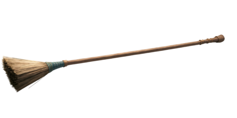 Traditional Straw Broom with Wooden Handle – Perfect for Home Cleaning and Decor