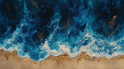 the waves of the sea beautiful oil painting on canvas seascape