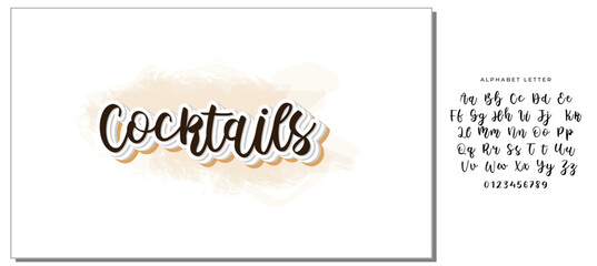 Typography calligraphy wedding sign text vector design for cocktails