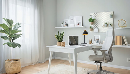 Modern Bright Home Office Design for Productivity