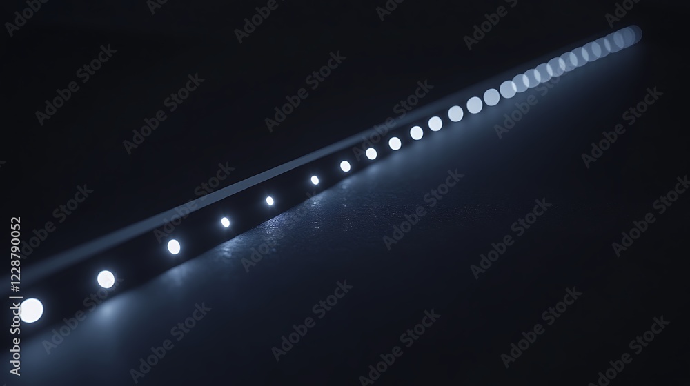Poster illuminated linear light source showing multiple leds
