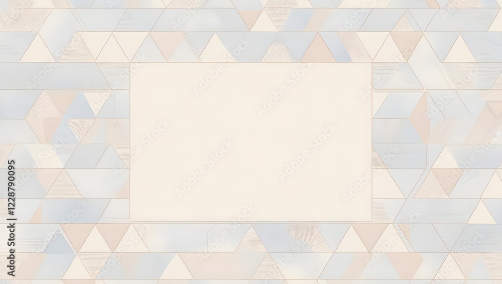 Poster light blue and peach abstract triangles geometric background for text