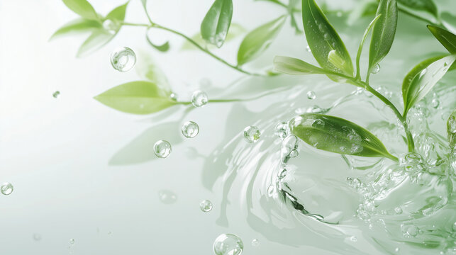 Luxurious Seaweed Extracts on a Soft Minimalist Background, Generative AI