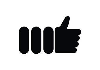 Thumbs up and thumbs down. Flat style - stock vector.