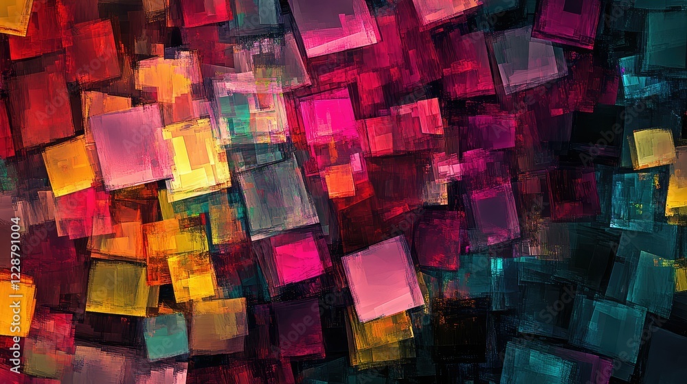 Poster vibrant abstract background with colorful geometric shapes creating a dynamic and energetic visual e