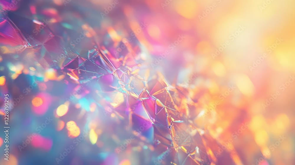 Aufkleber vibrant abstract background with colorful lights and geometric shapes creating a dreamlike atmospher