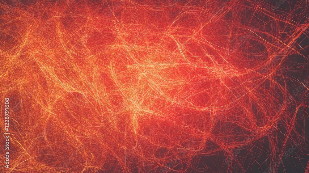 Poster abstract fiery background with flowing lines in shades of red and orange, creating a vibrant and dyn