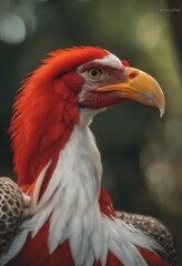 Obraz premium Closeup of a Bird with red and white colour