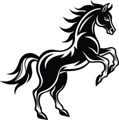Modern fierce horse vector illustration, fierce horse silhouette vector art, Premium quality fierce horse vector design
