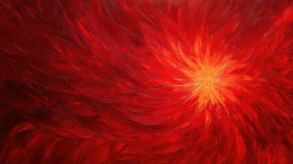 Abstract Artwork Featuring Vibrant Red and Yellow Swirls with Dynamic Energy Evoking Passion and Intensity in a Powerful Visual Display