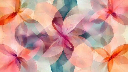 Abstract Floral Pattern with Soft Colors and Blurred Shapes Creating a Dreamy and Ethereal Atmosphere for Creative Designs and Artworks