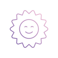 Sun icon isolated on a white background. Vector illustration.