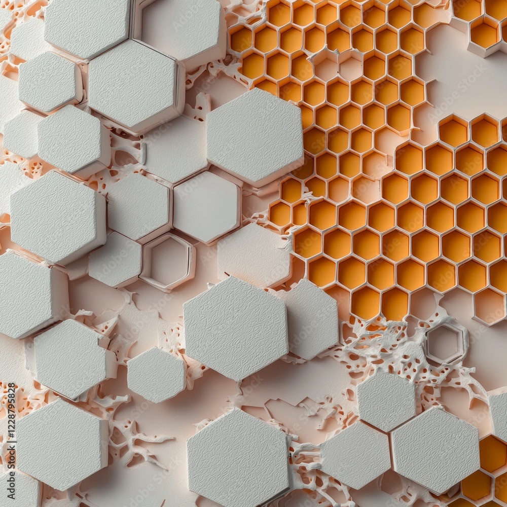 Poster abstract honeycomb texture 3d geometric hexagon background
